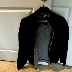 Tommy bahama black zip up with grew interior